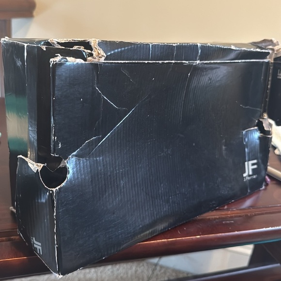 JF J. Ferrar brown leather slip on dress shoes square toe men’s size 10.5 - Picture 12 of 14